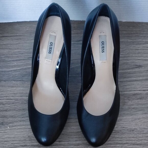 Guess leather platform high heel pumps black women's size EU 38 US 7.5 - Picture 4 of 10